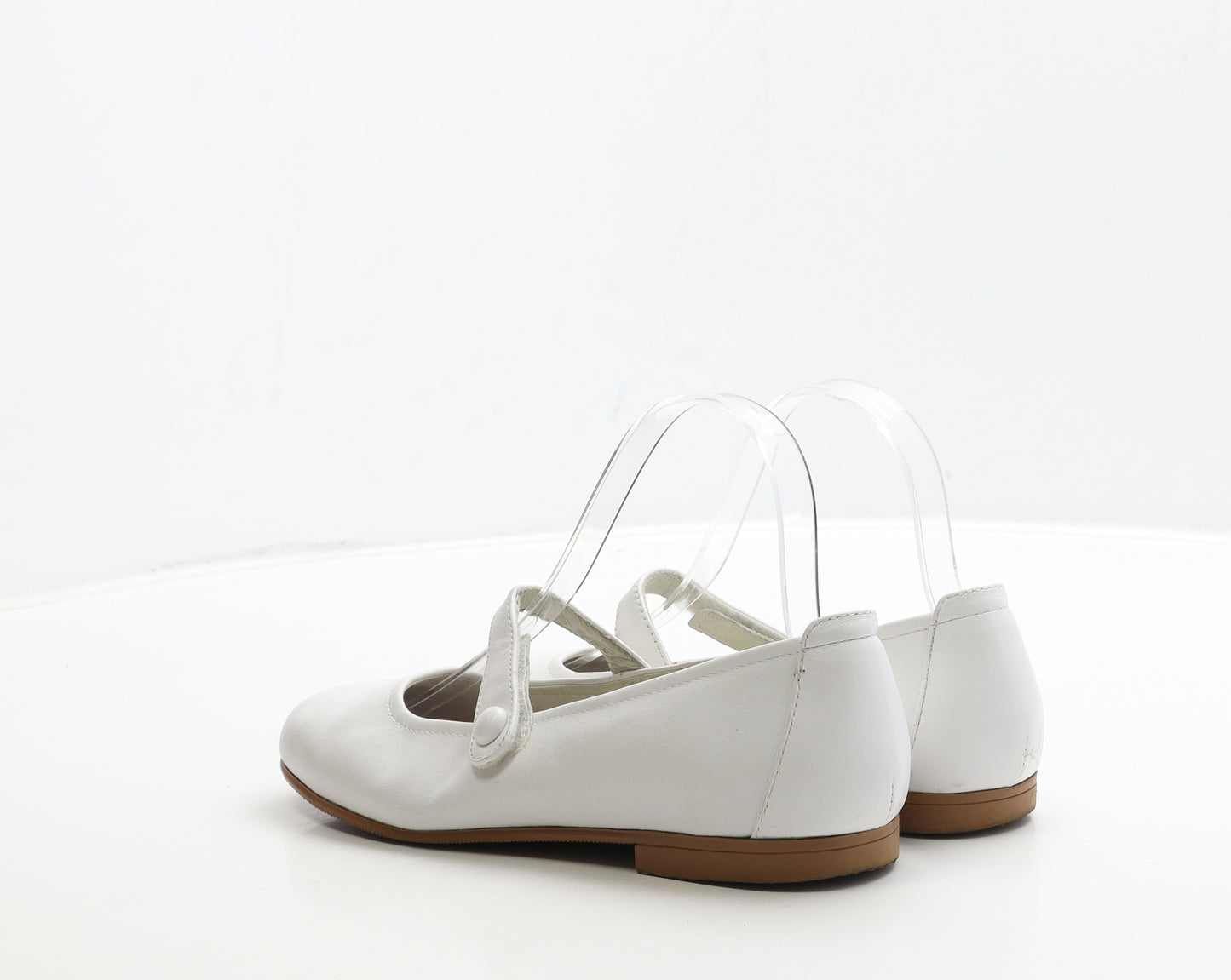 Alta Girls White Leather Mary Jane Flat UK 5 38