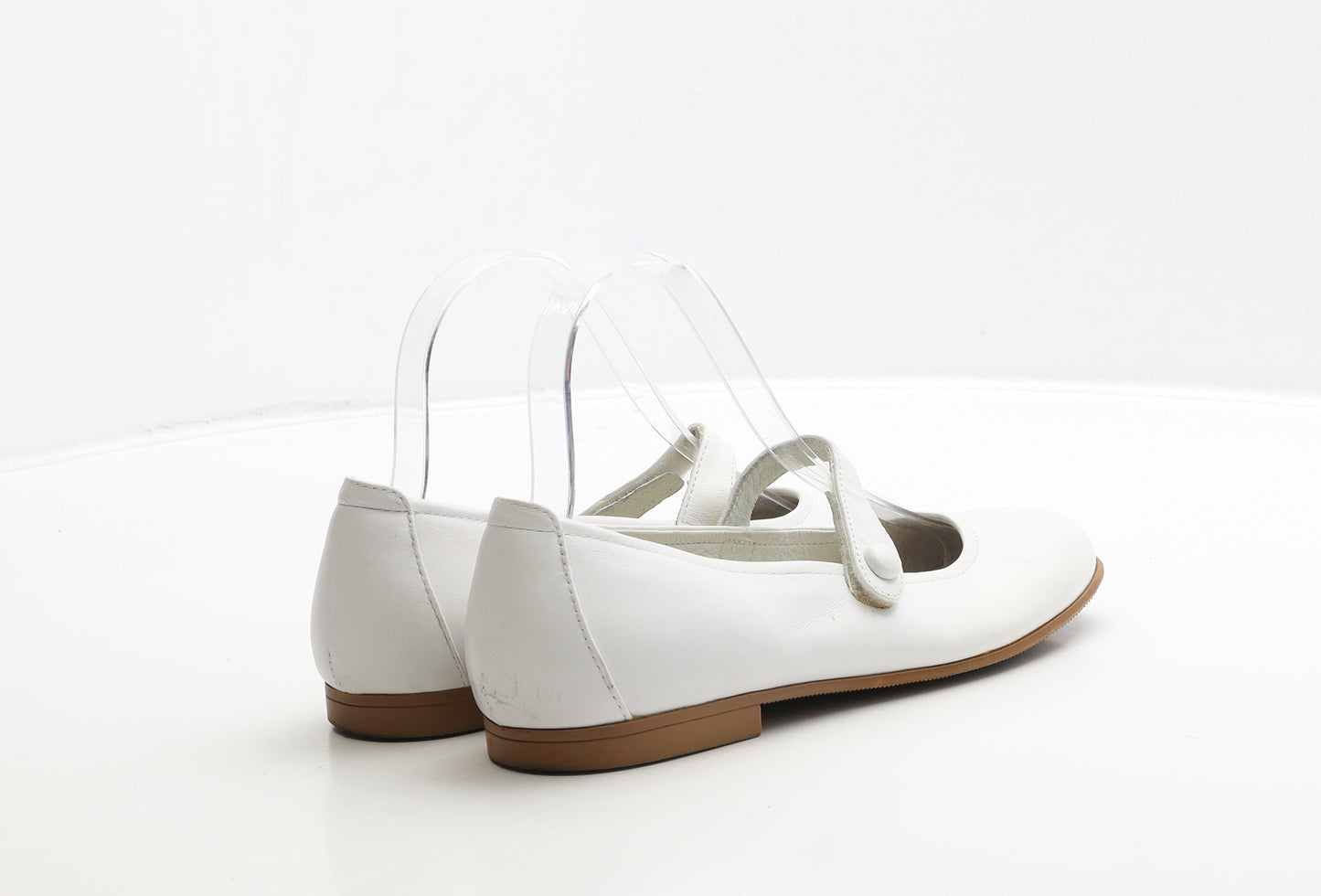 Alta Girls White Leather Mary Jane Flat UK 5 38