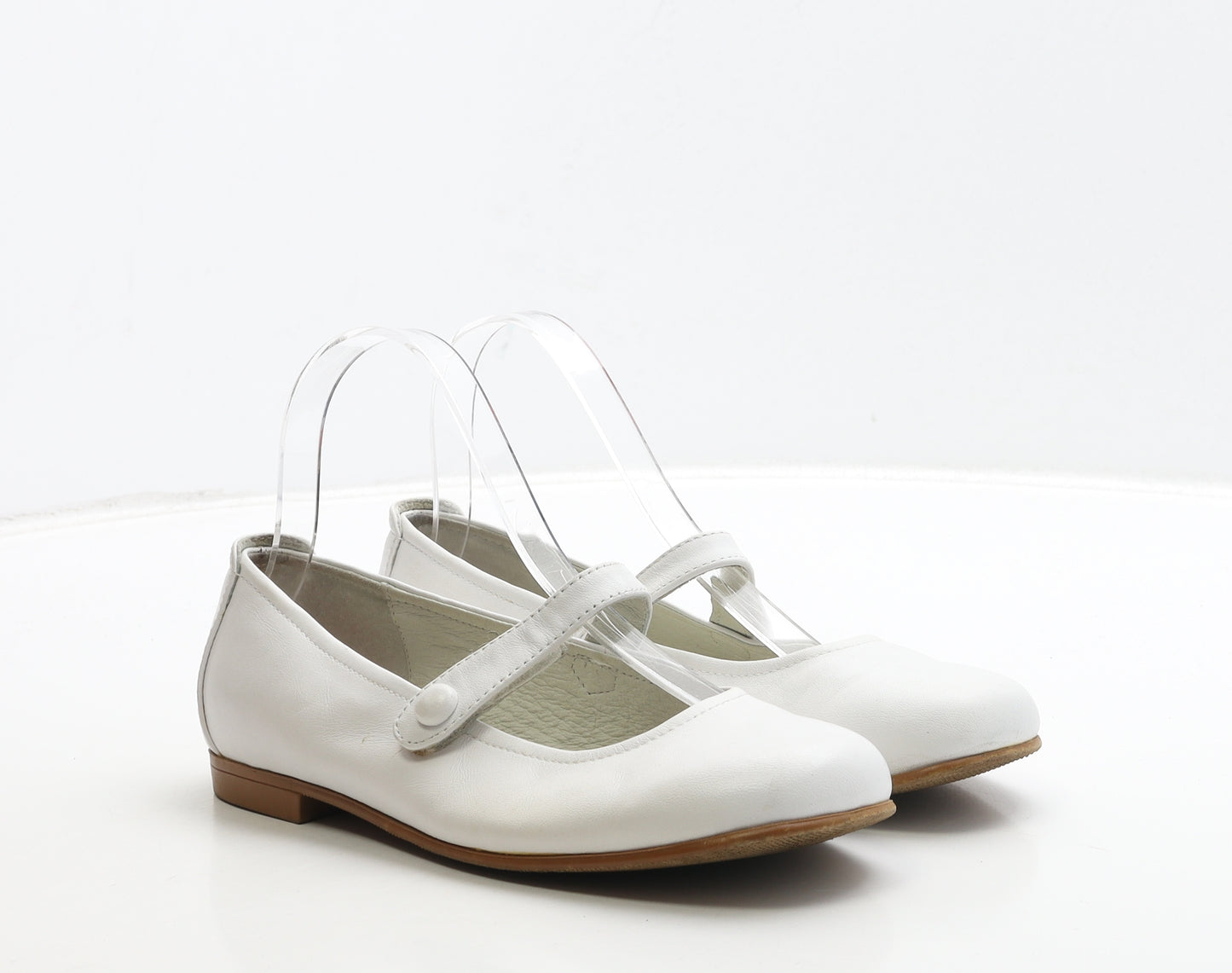 Alta Girls White Leather Mary Jane Flat UK 5 38
