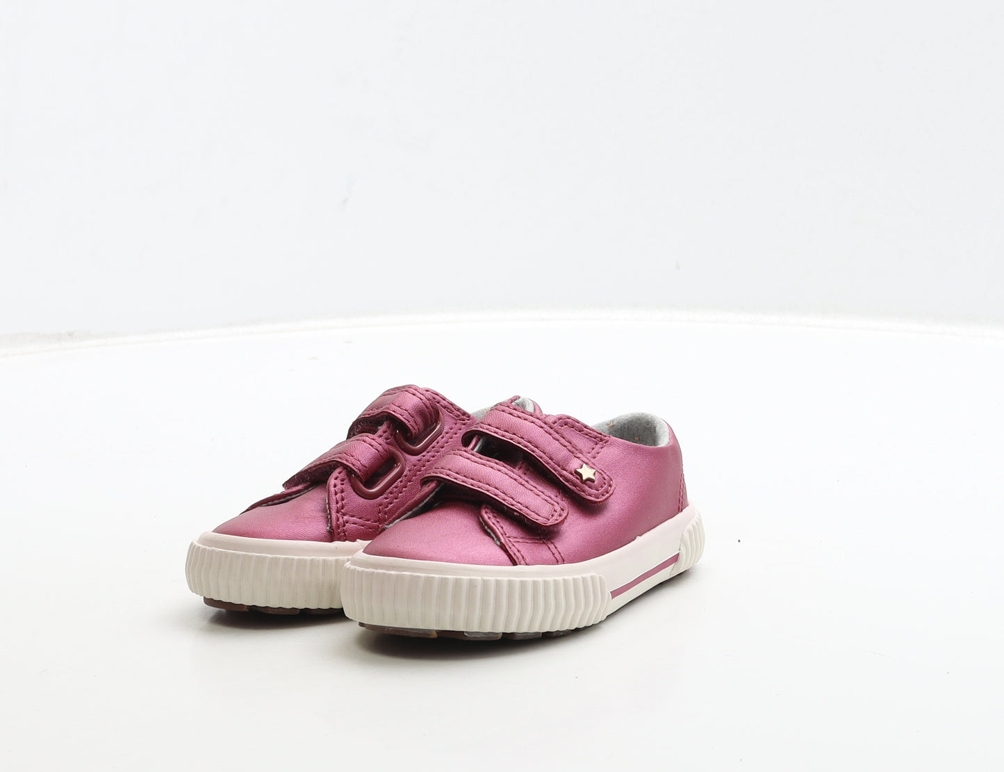 NEXT Girls Pink Leather Trainer UK 5 - Wide Fit Unicorn Detail