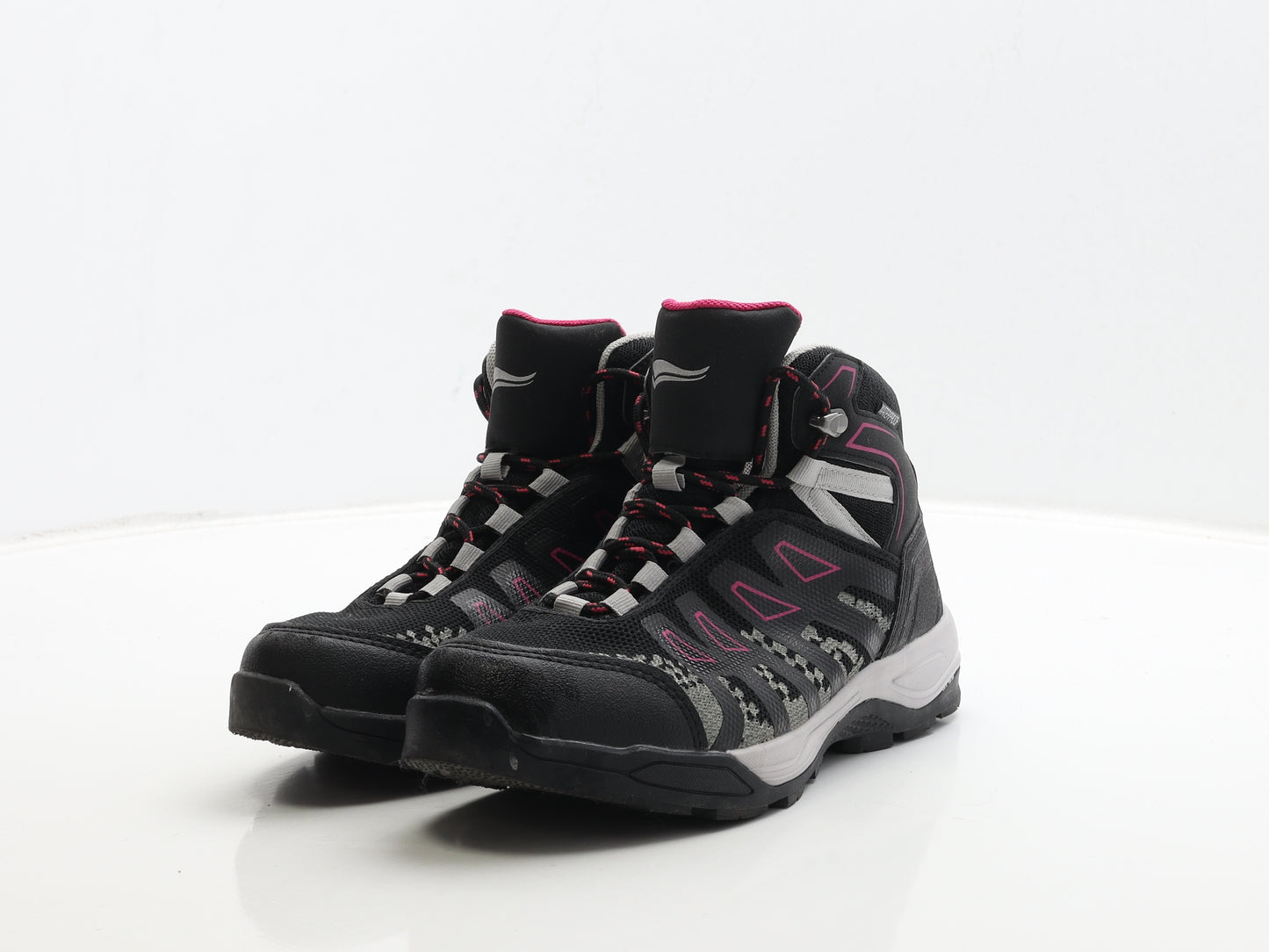 Crivit Womens Black Leather Combat Boot UK 4 37 - Walking Boots