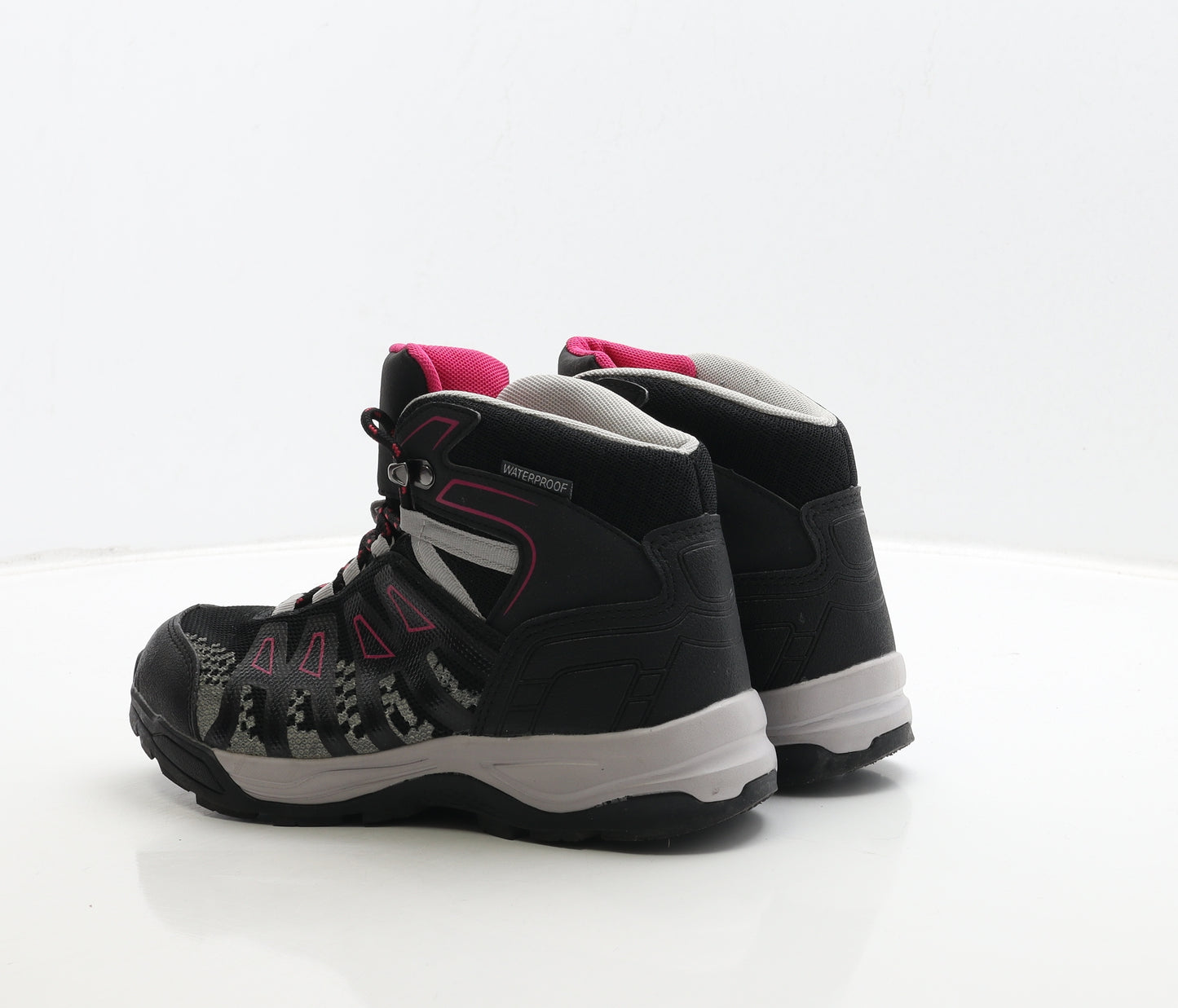 Crivit Womens Black Leather Combat Boot UK 4 37 - Walking Boots