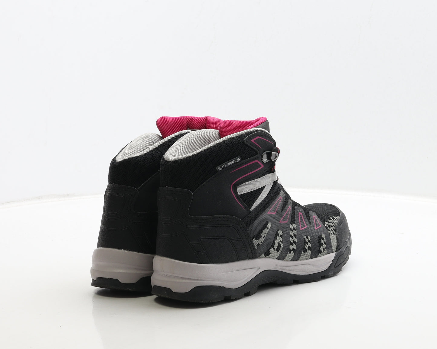 Crivit Womens Black Leather Combat Boot UK 4 37 - Walking Boots