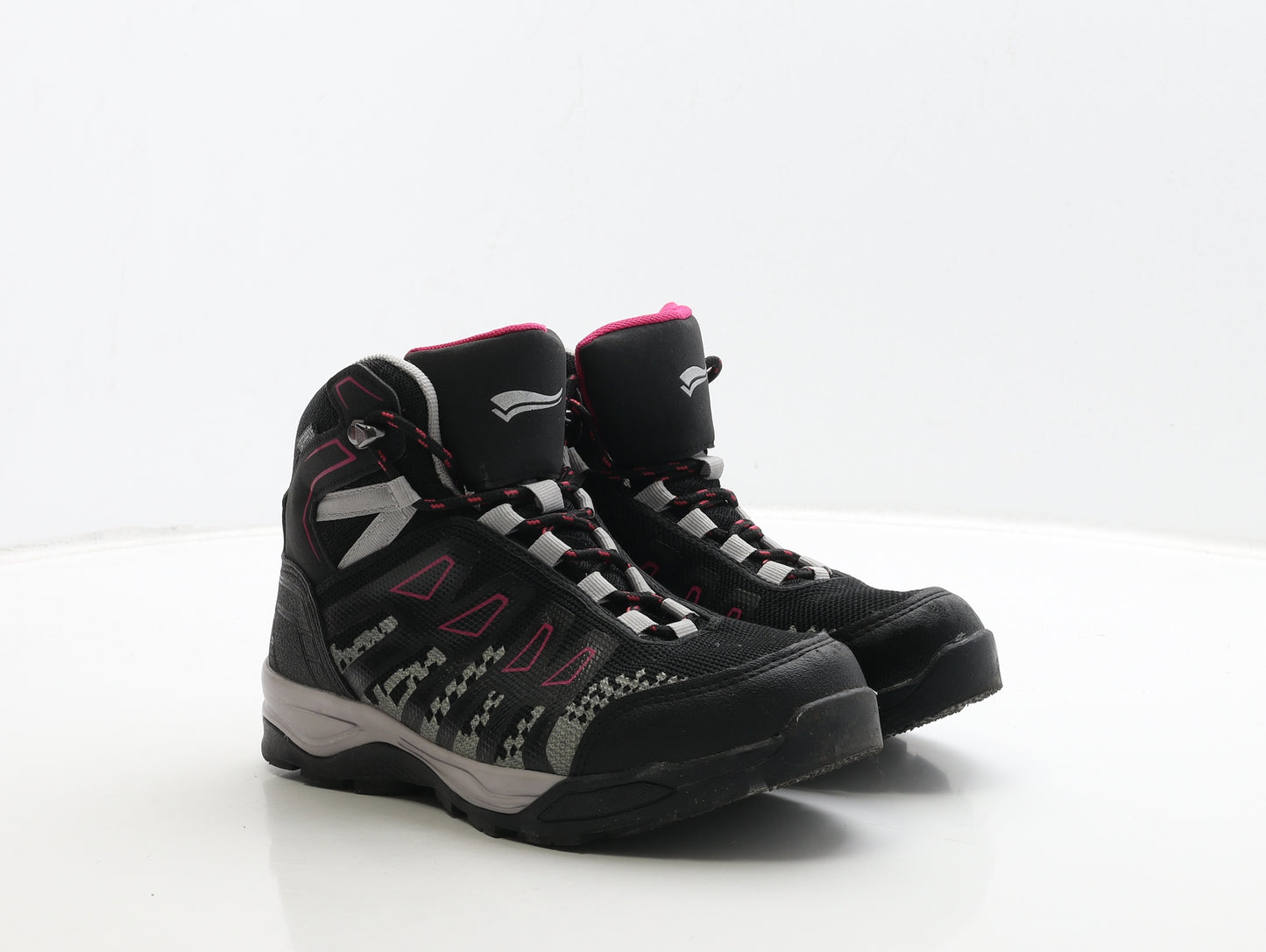 Crivit Womens Black Leather Combat Boot UK 4 37 - Walking Boots