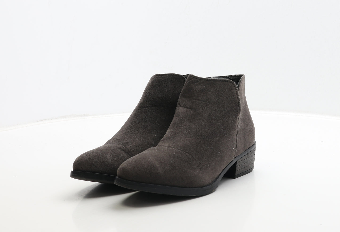 Peacocks Womens Grey Leather Bootie Boot UK 4 37