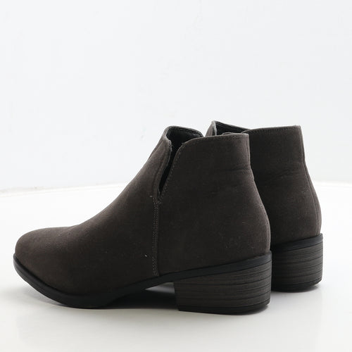 Peacocks Womens Grey Leather Bootie Boot UK 4 37