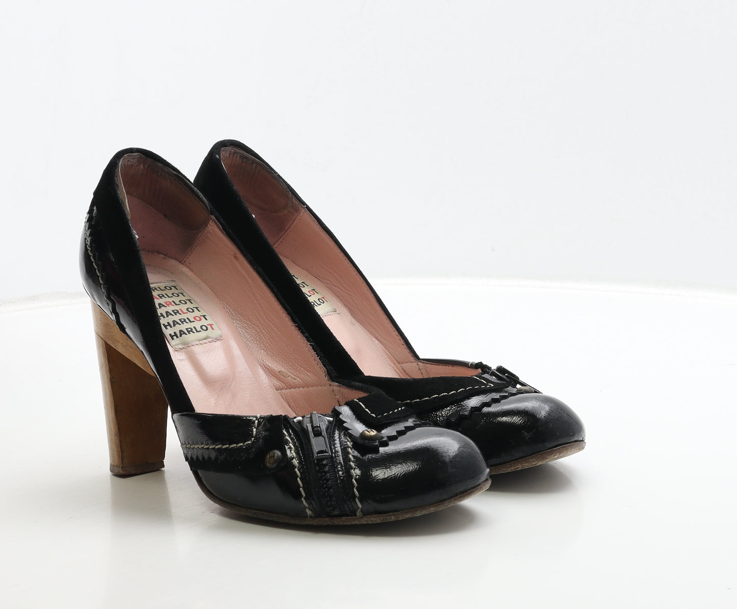 Harlot Womens Black Leather Court Heel UK 7 40