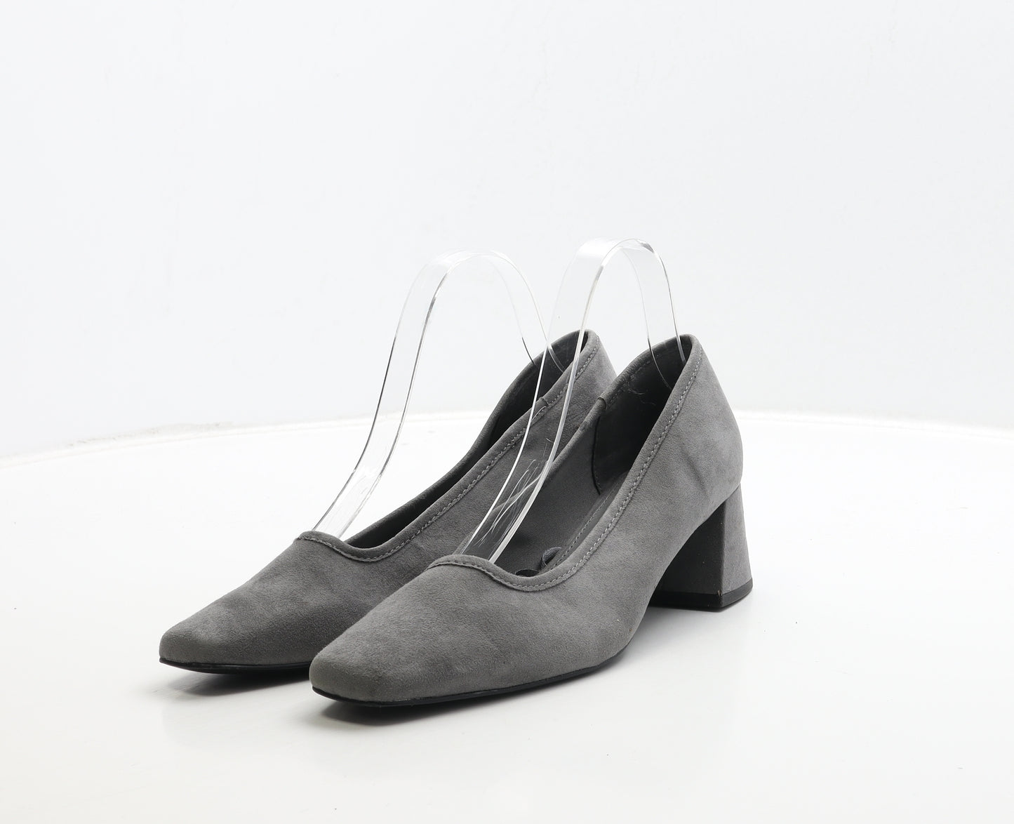 NEXT Womens Grey Suede Court Heel UK 5 38 - Wide Fit