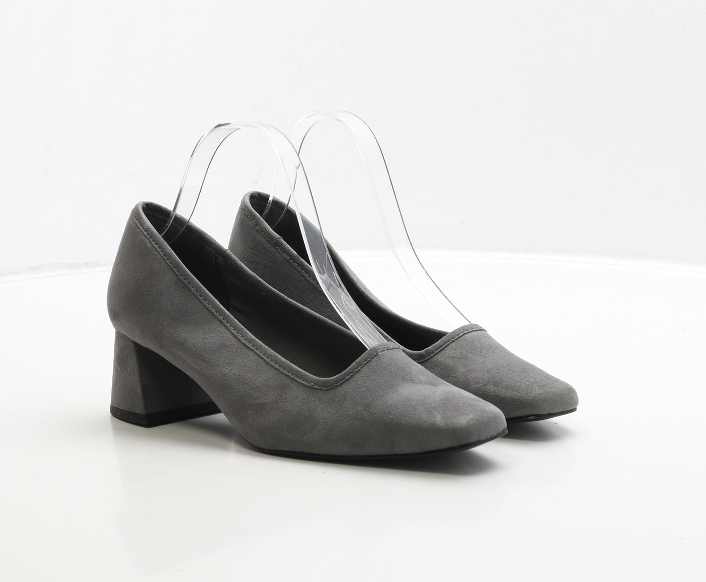 NEXT Womens Grey Suede Court Heel UK 5 38 - Wide Fit