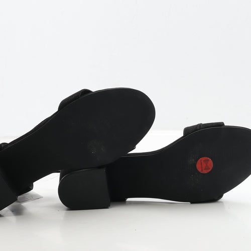 Matalan Womens Black Suede Strappy Heel UK 7 40 - Wide Fit