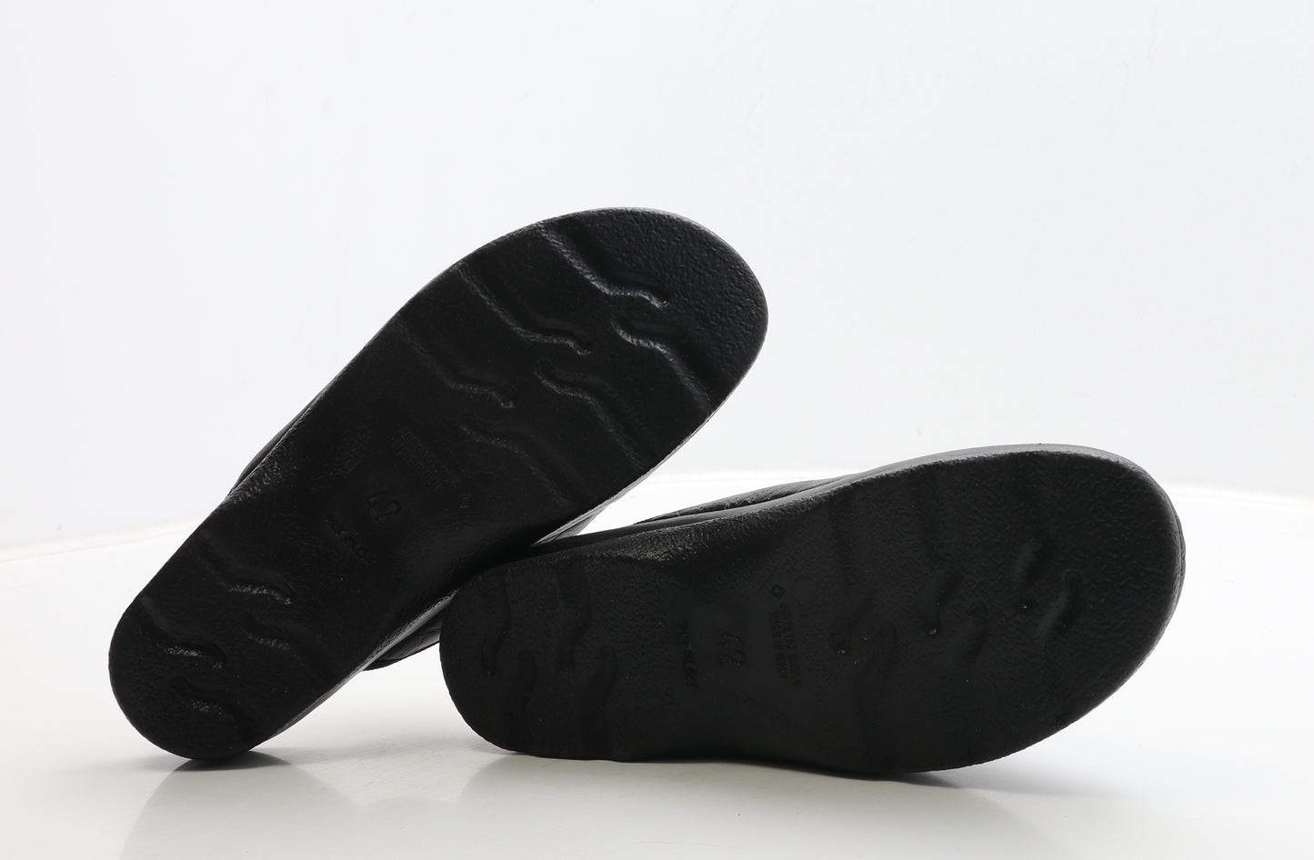 Fly Flot Womens Black Leather Slider Sandal UK 8 42