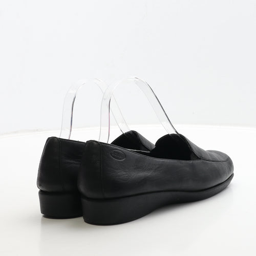 Scholl Womens Black Leather Loafer Flat UK 7 40