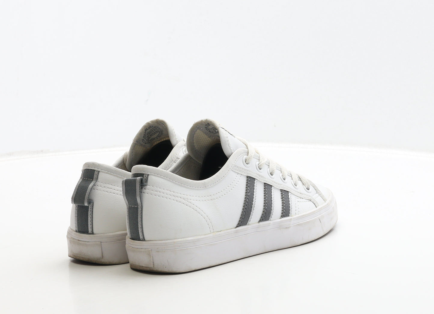 adidas Womens White Striped Leather Trainer UK 4 36.5