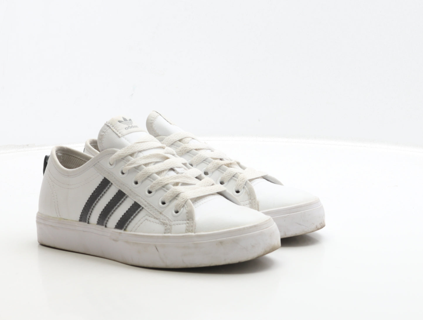 adidas Womens White Striped Leather Trainer UK 4 36.5