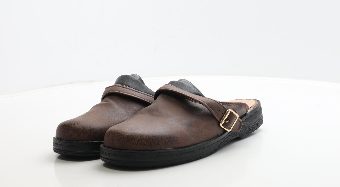 Preworn Womens Brown Leather Slip On Sandal UK 8 42