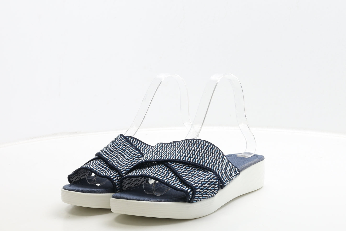 Preworn Womens Blue Geometric Polyester Slip On Sandal UK 7 40