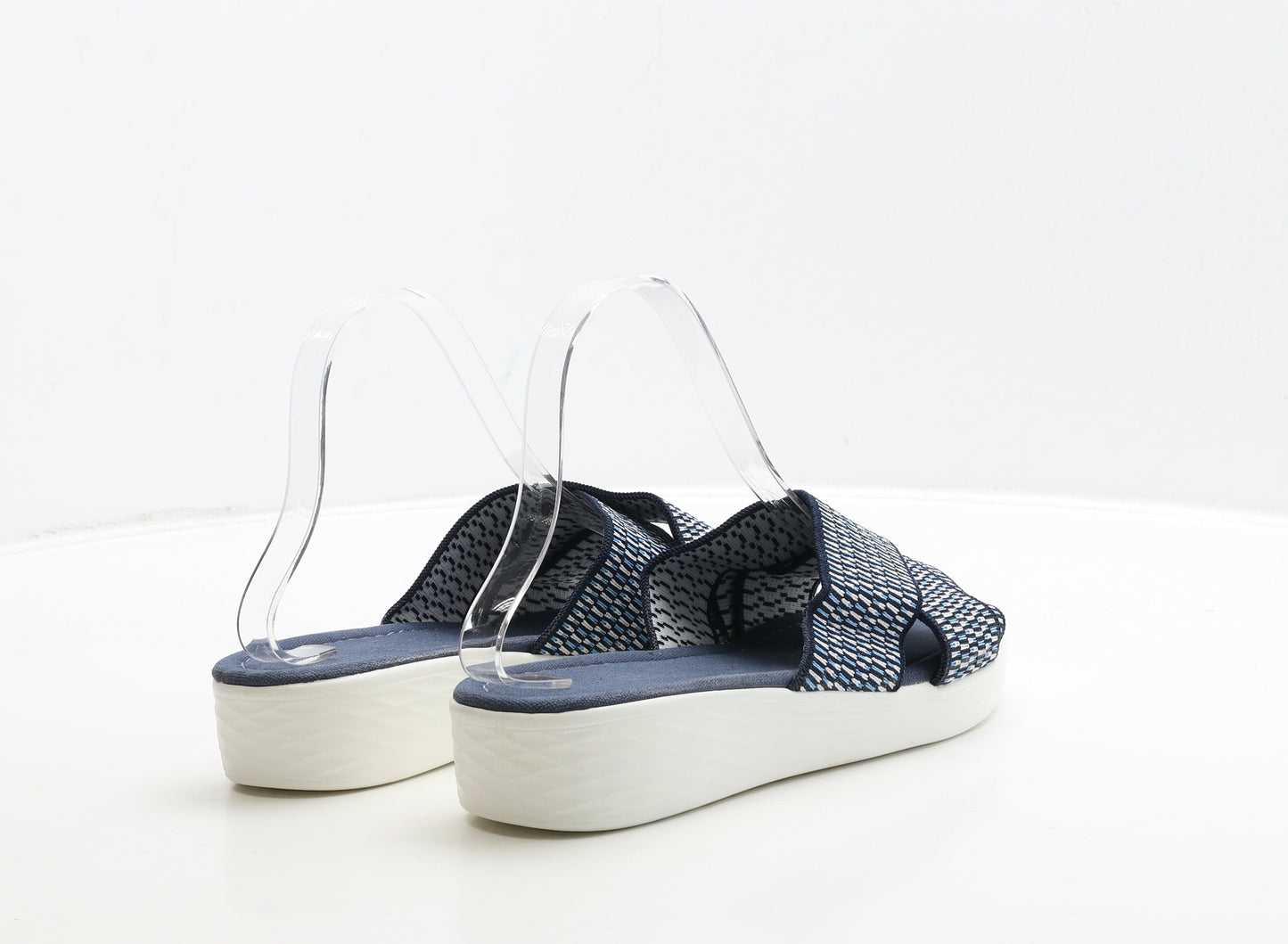 Preworn Womens Blue Geometric Polyester Slip On Sandal UK 7 40