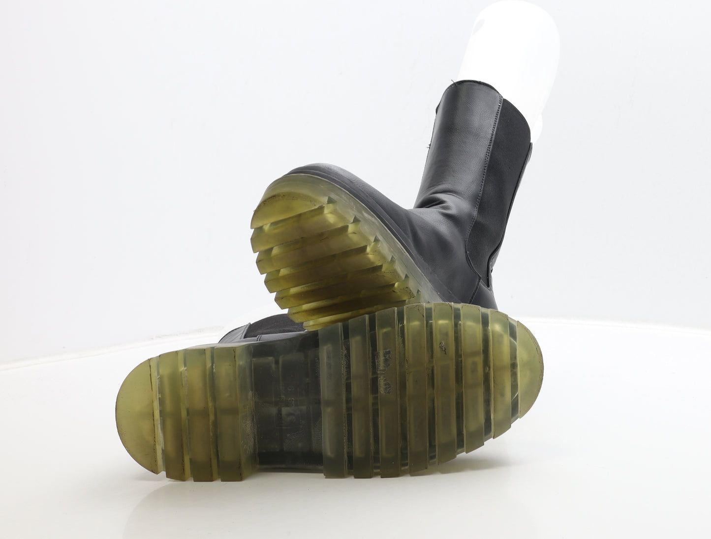 Primark Womens Black Leather Chelsea Boot UK 6 39