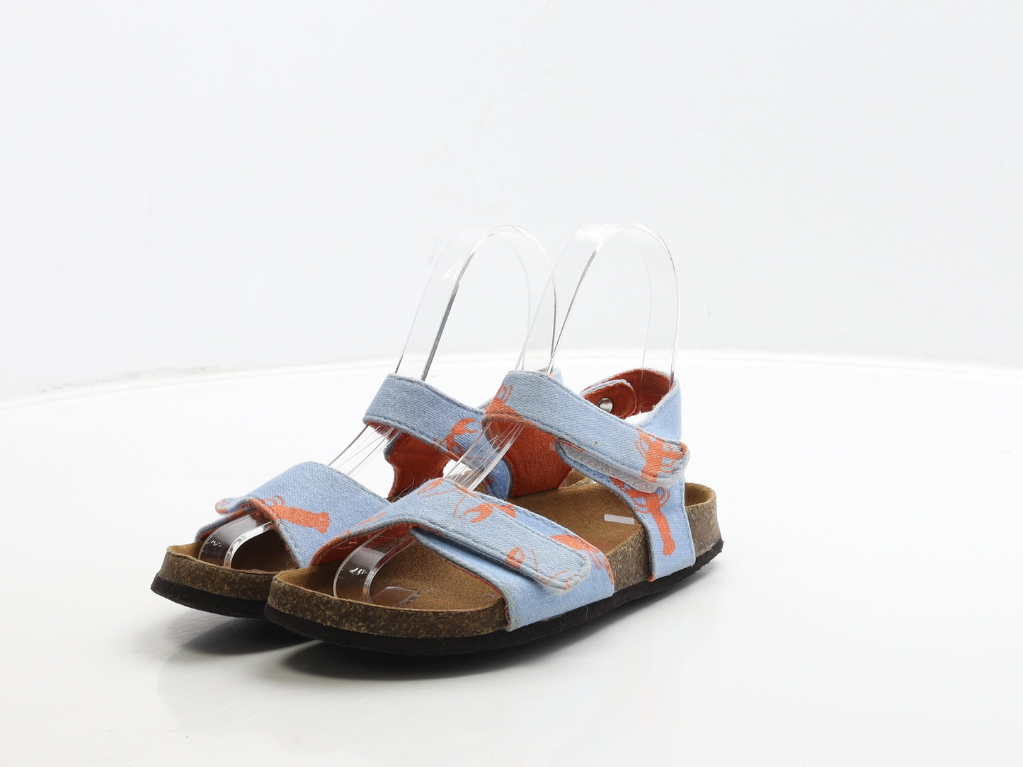 Joules Girls Blue Fabric Fisherman Sandal UK 12 30 - Lobster Print