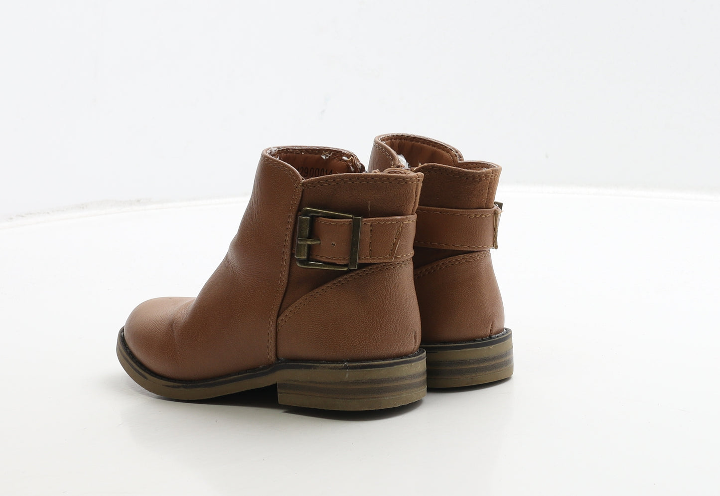 Dunnes Stores Girls Brown Leather Biker Boot UK 9 26