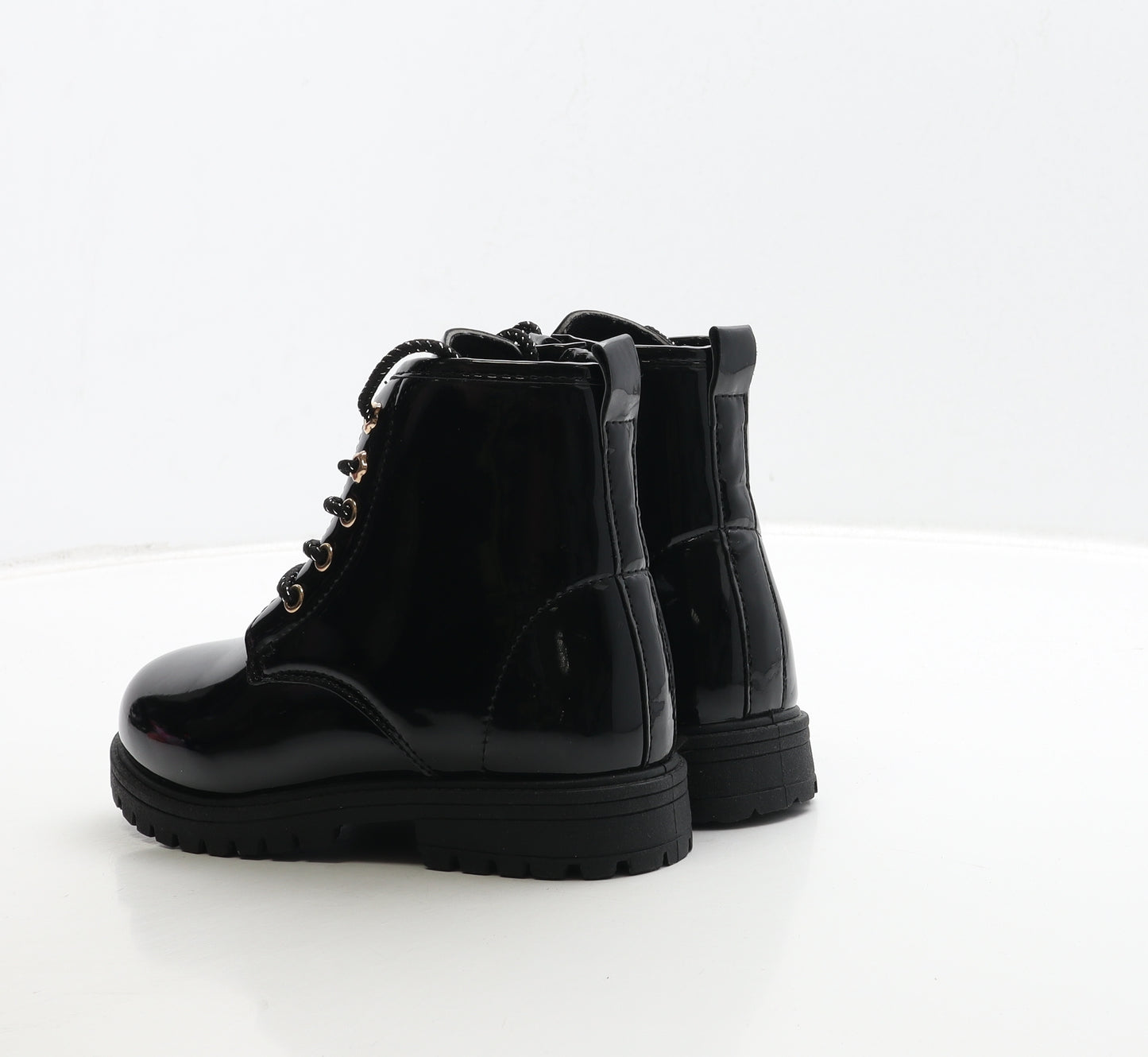 Pep&Co Girls Black PVC Biker Boot UK 12 30