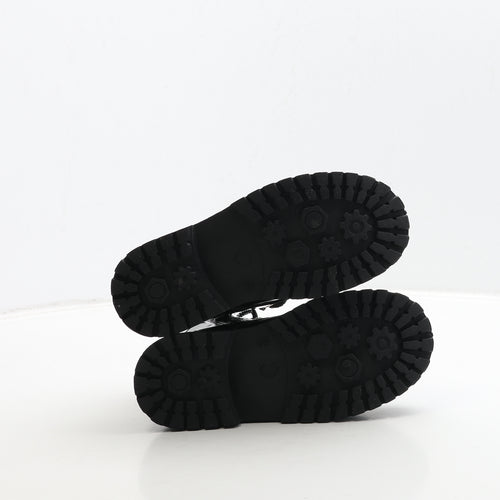 Pep&Co Girls Black PVC Biker Boot UK 12 30