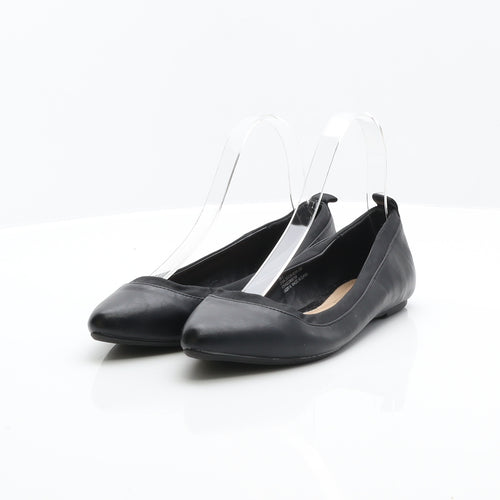 George Womens Black Leather Ballet Flat UK 3 36