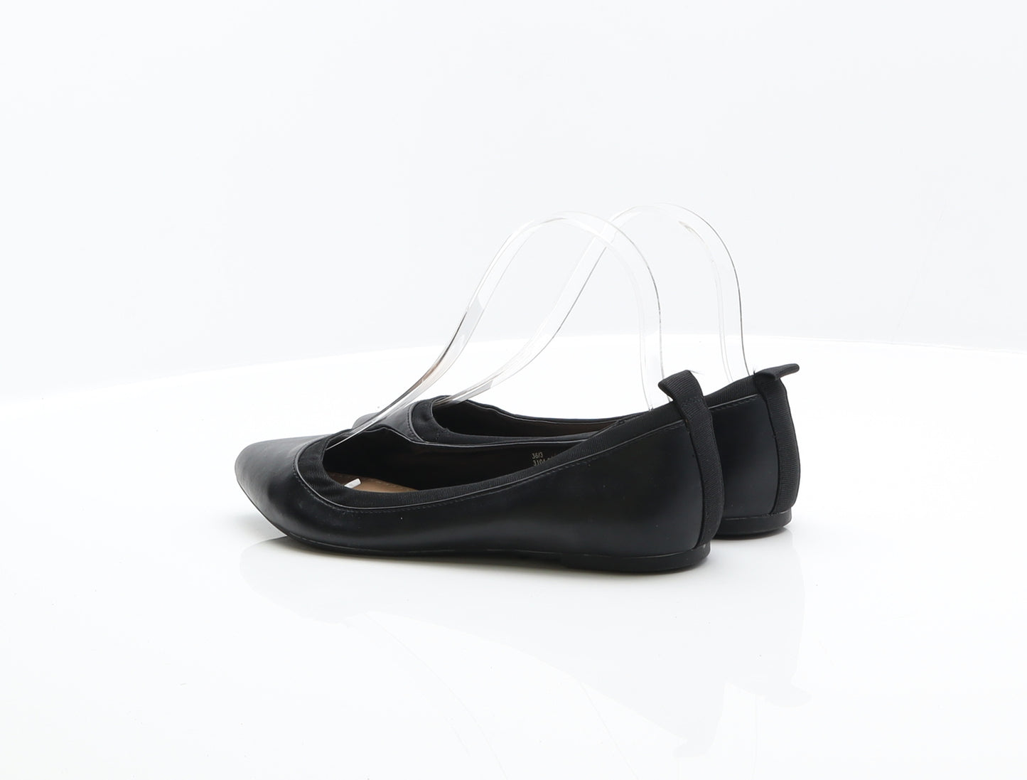 George Womens Black Leather Ballet Flat UK 3 36