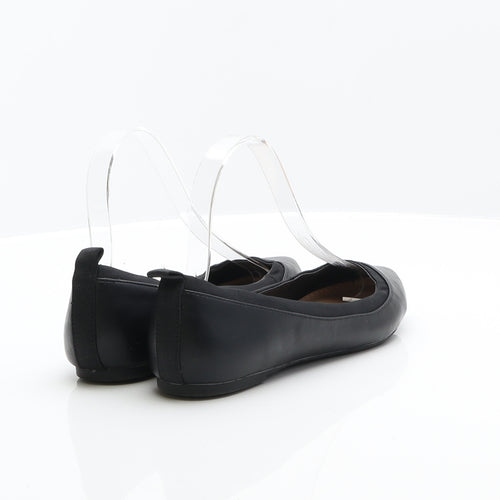 George Womens Black Leather Ballet Flat UK 3 36