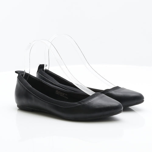George Womens Black Leather Ballet Flat UK 3 36