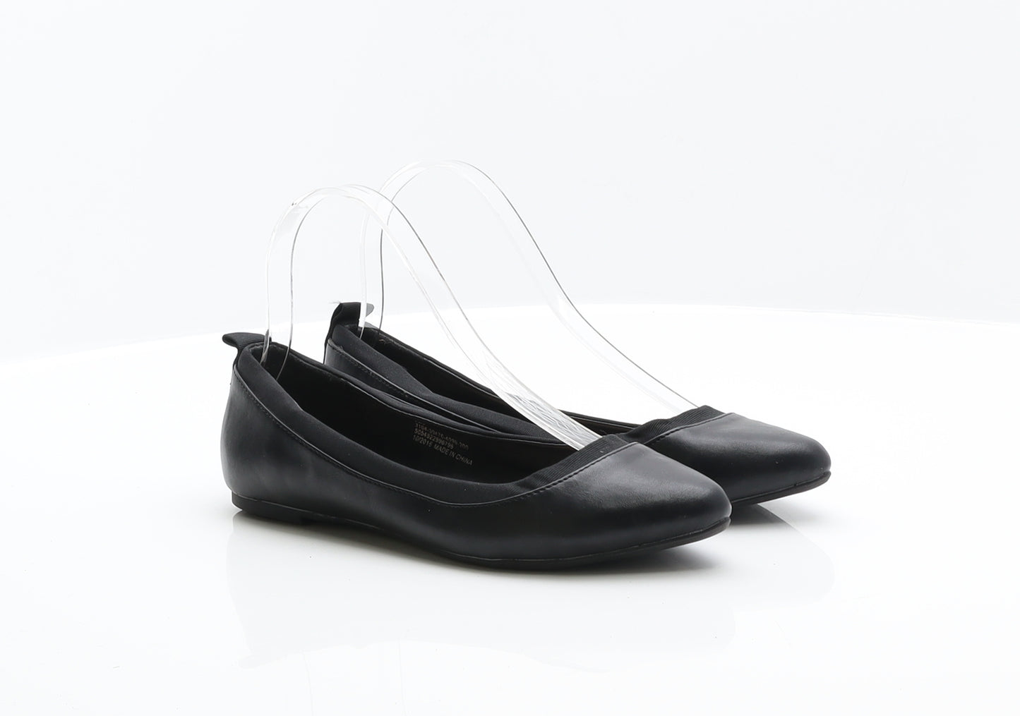George Womens Black Leather Ballet Flat UK 3 36