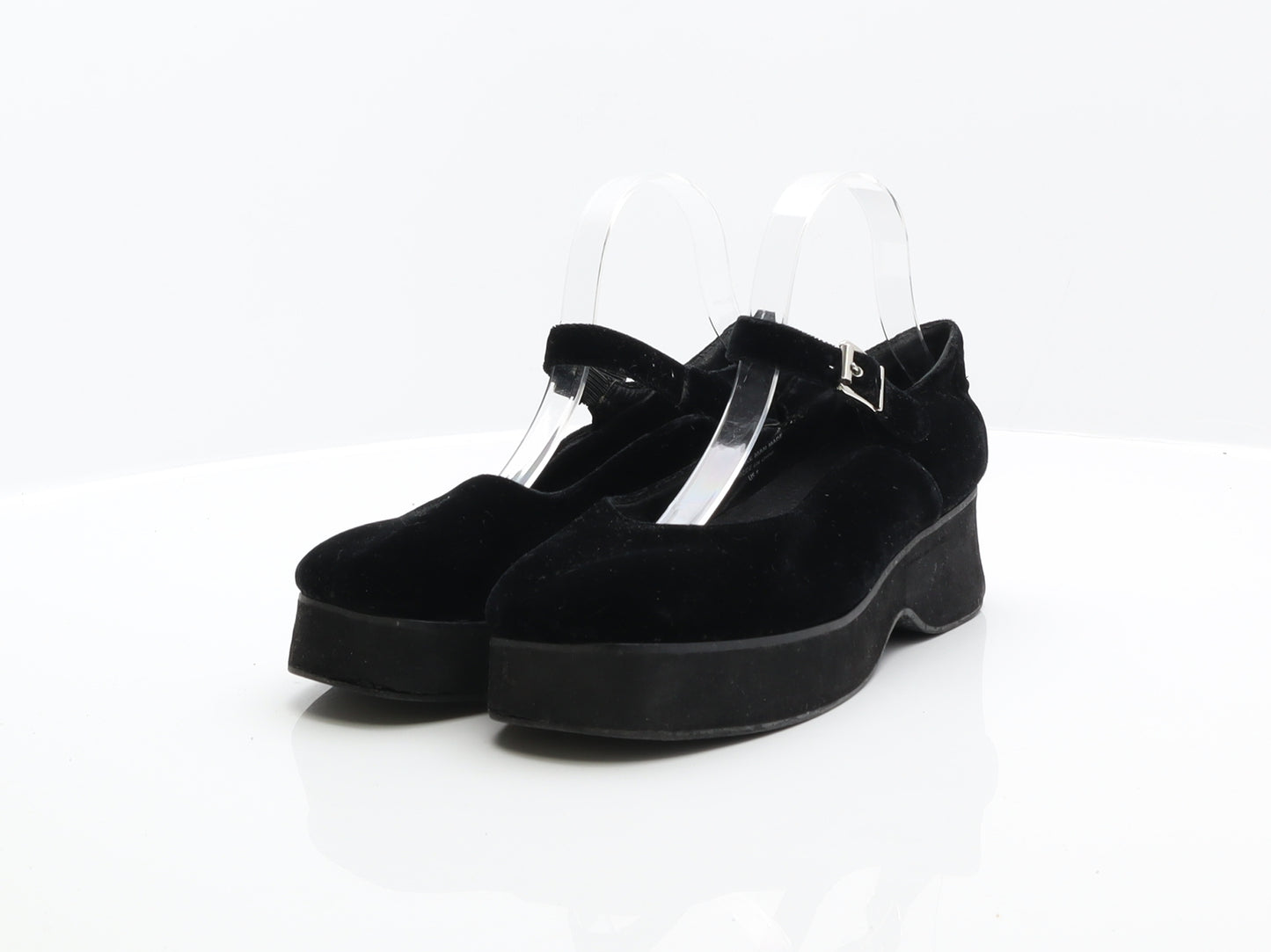 UNIF Womens Black Polyester Mary Jane Flat UK 8.5
