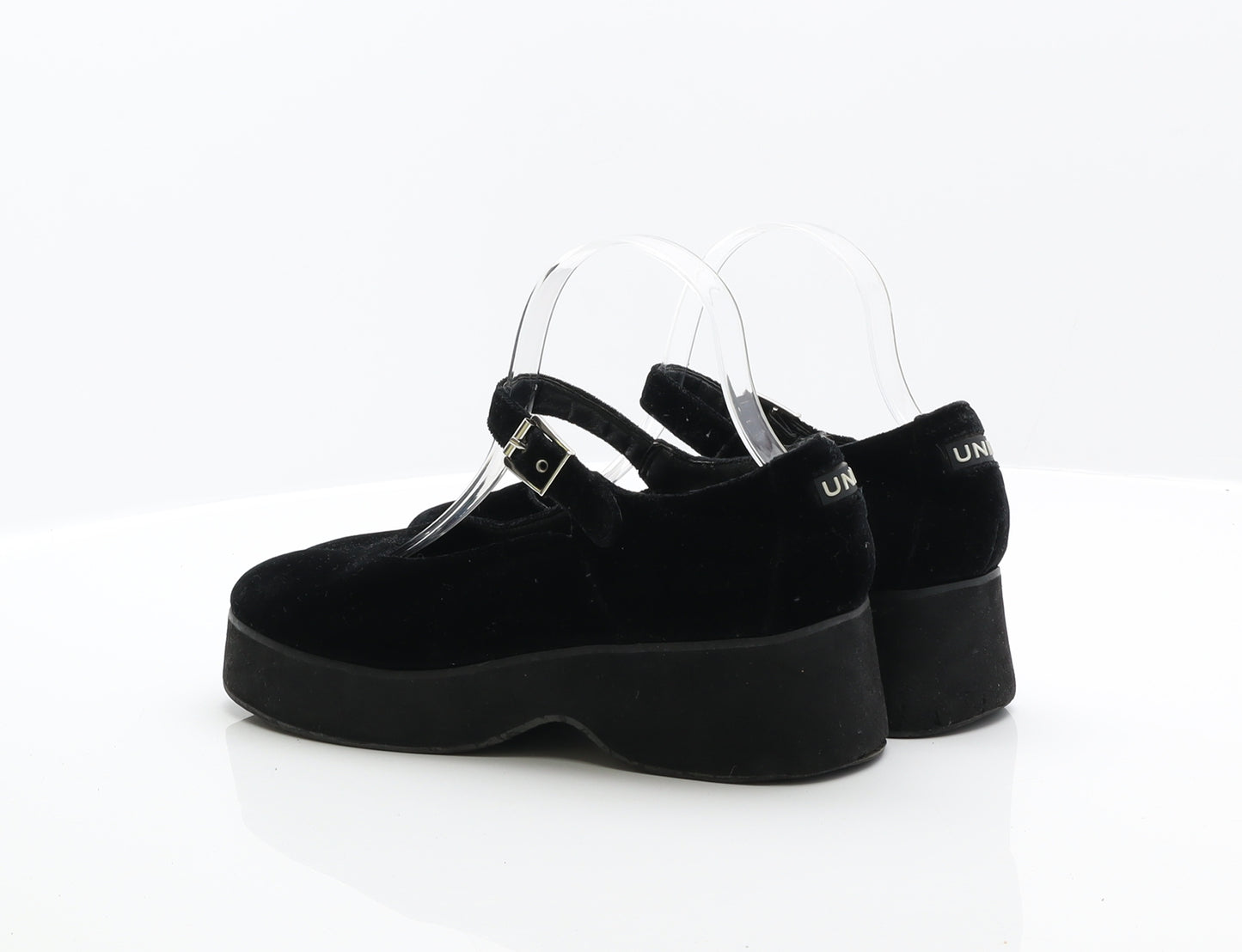 UNIF Womens Black Polyester Mary Jane Flat UK 8.5