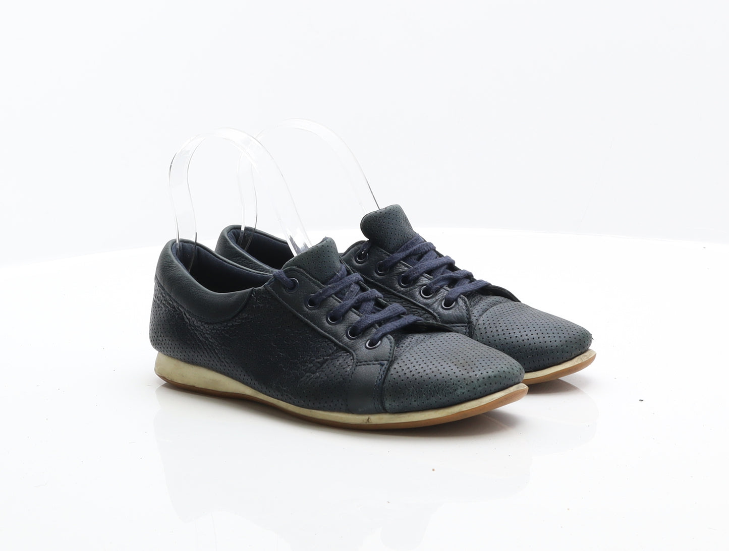 Hush Puppies Womens Blue Leather Trainer UK 7.5