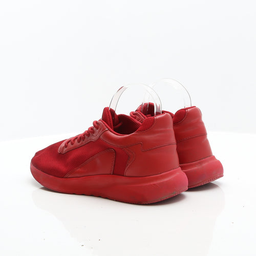 Bershka Mens Red Fabric Trainer UK 8 42