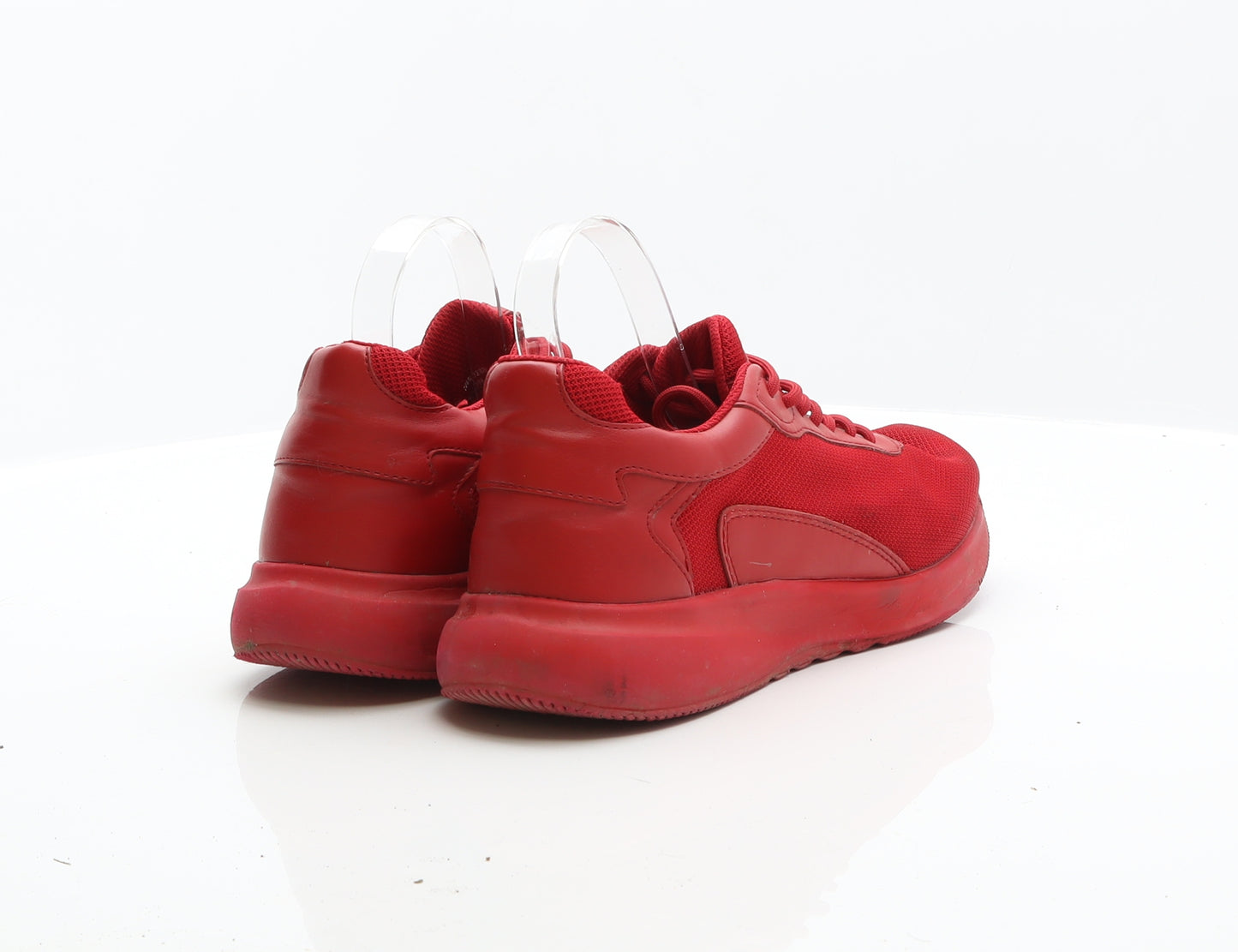 Bershka Mens Red Fabric Trainer UK 8 42