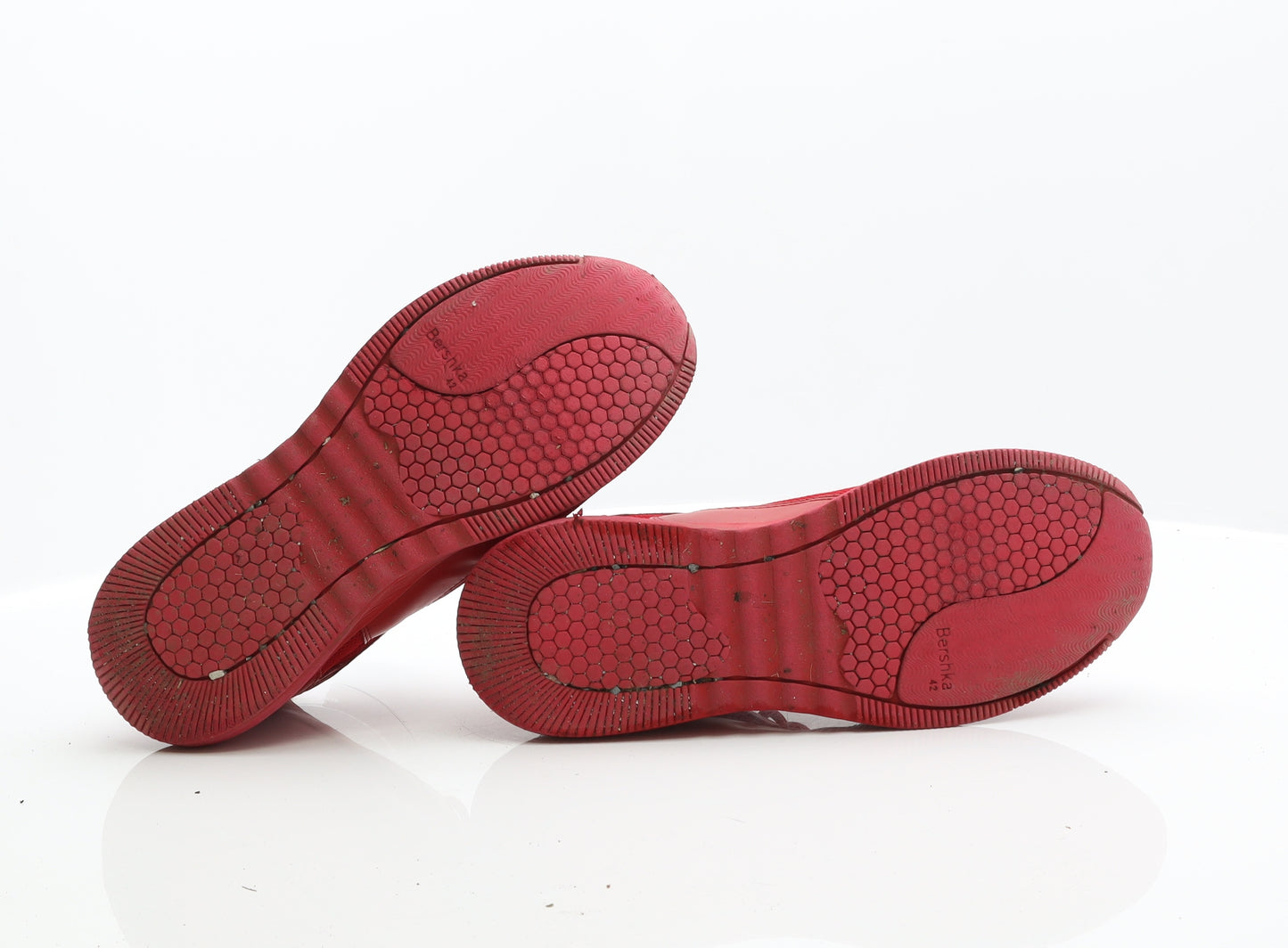 Bershka Mens Red Fabric Trainer UK 8 42