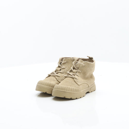 Zara Boys Beige Biker Boot UK 4.5