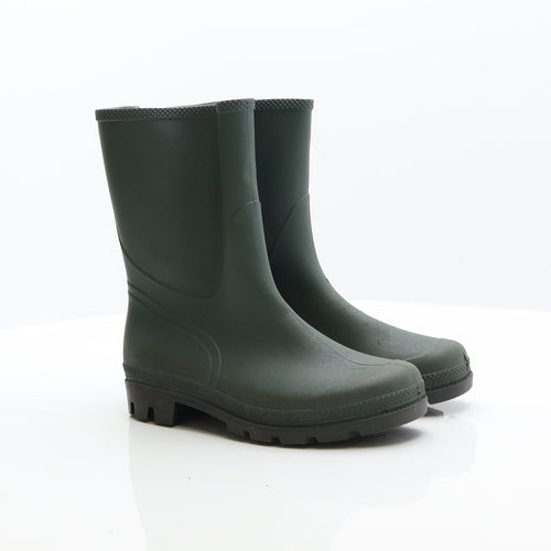 Preworn Womens Green Rubber Wellies Boot UK 5 38