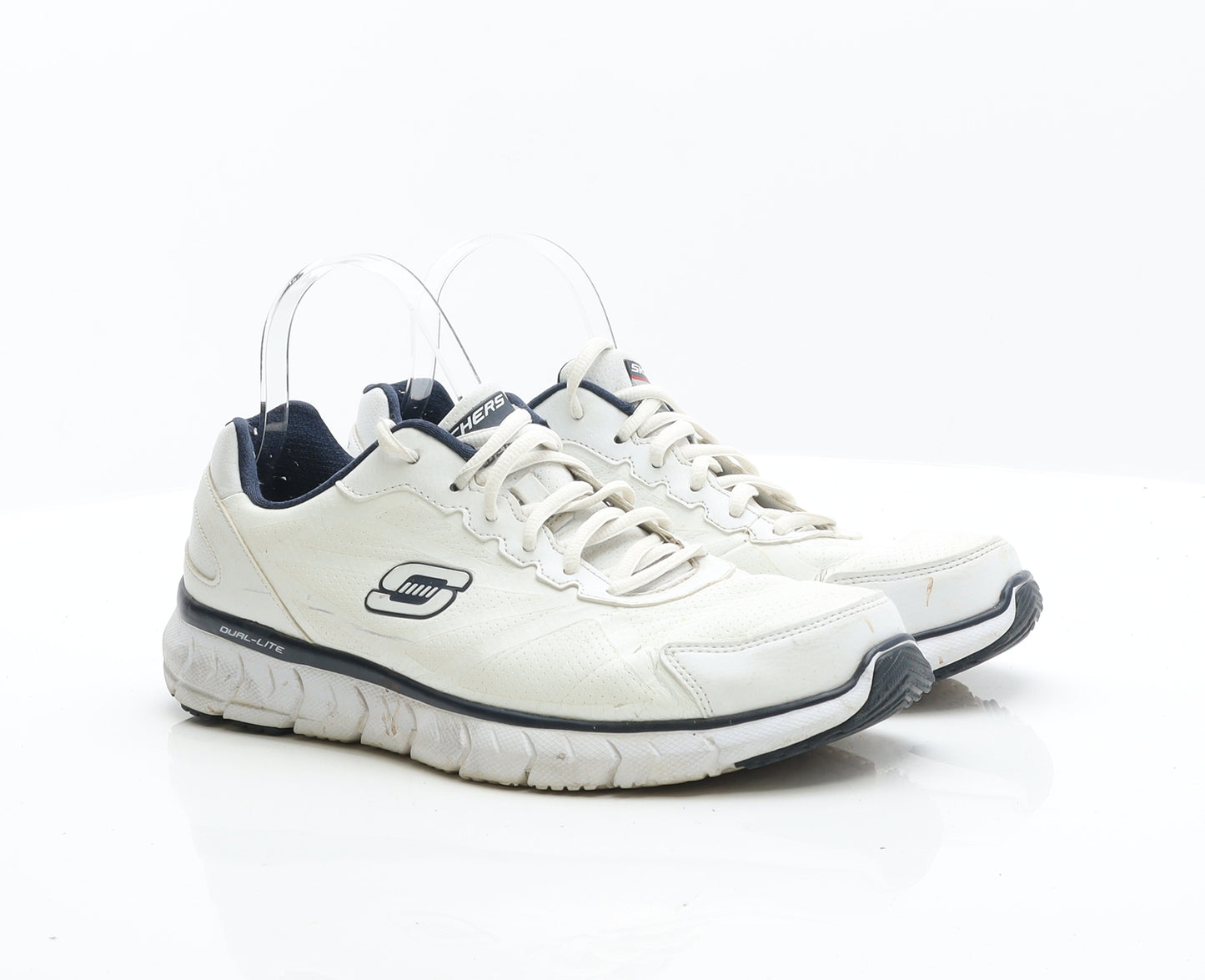 Sketchers Mens White Leather Trainer UK 8.5