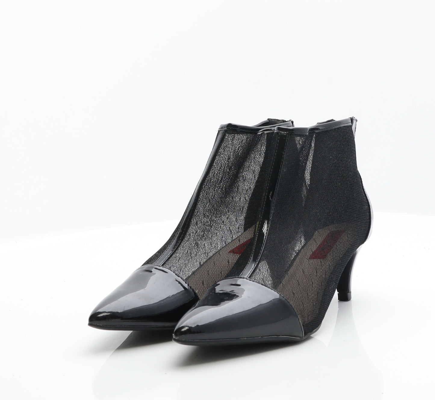 London Rebel Womens Black Polka Dot Vinyl Court Heel UK 7.5 41