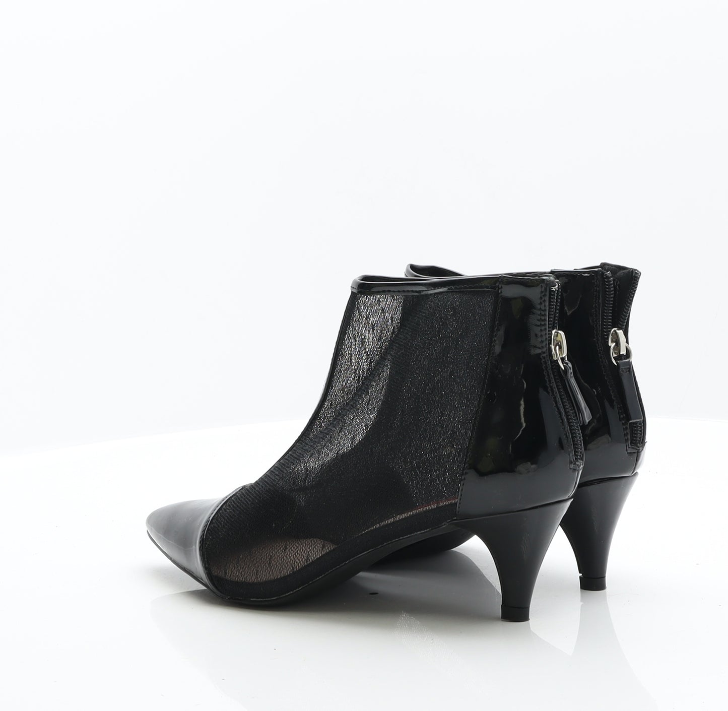 London Rebel Womens Black Polka Dot Vinyl Court Heel UK 7.5 41