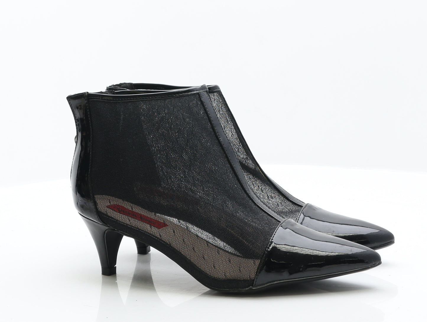 London Rebel Womens Black Polka Dot Vinyl Court Heel UK 7.5 41