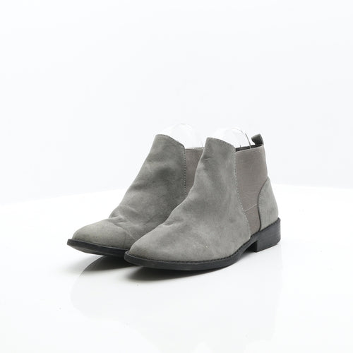 Primark Womens Grey Suede Chelsea Boot UK 4 37
