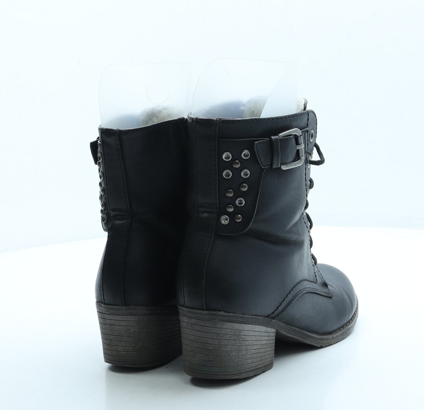 Rieker Womens Black Leather Biker Boot UK 5 38