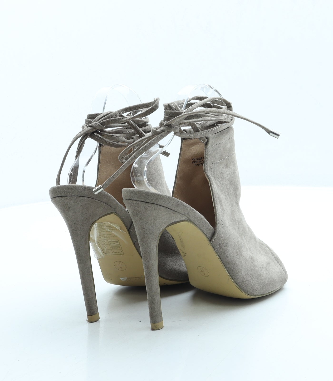 Primark Womens Grey Suede Mule Heel UK 4 37 US 6