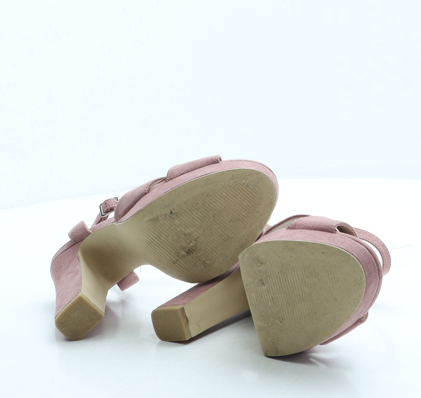 New Look Womens Pink Suede Platform Heel UK 4 37