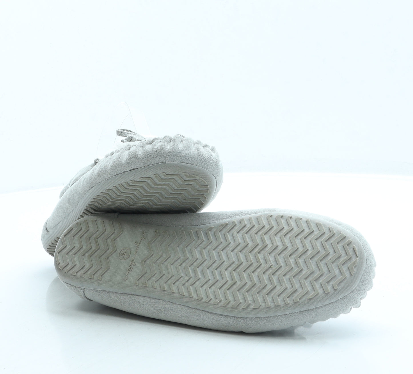 F&F Womens Grey Suede Slip On Slipper UK 39