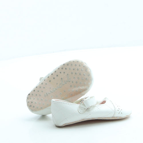 Mini Club Girls White Leather Ballet Flat UK 0-6 Months