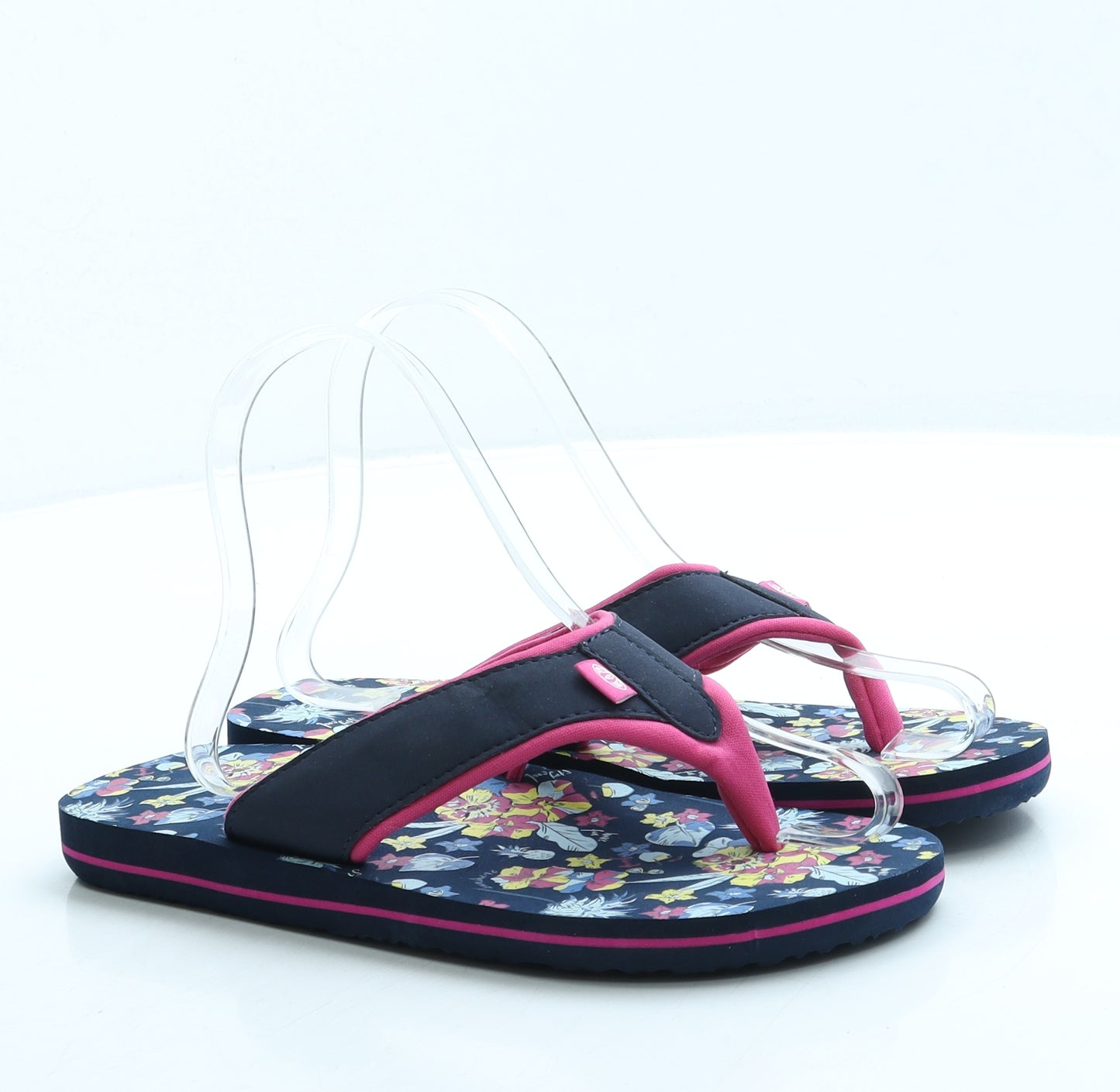 Animal Girls Blue Floral Polyester Thong Sandal UK 3